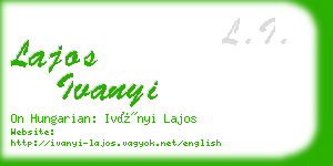 lajos ivanyi business card